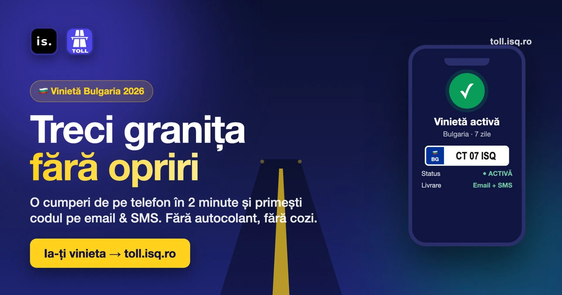 Vinieta Bulgaria 2026, Email + SMS